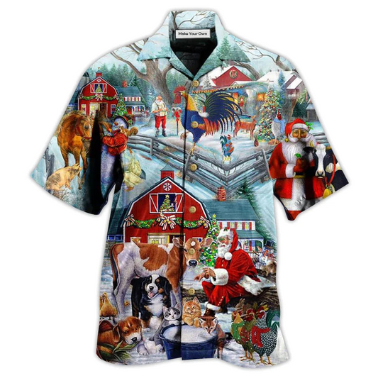 Hawaiian Shirt / Adults / S Christmas Love Animals So Much - Hawaiian Shirt - Reefox