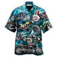 Hawaiian Shirt / Adults / S Motorcycle Love Life Blue Style - Hawaiian Shirt - Reefox