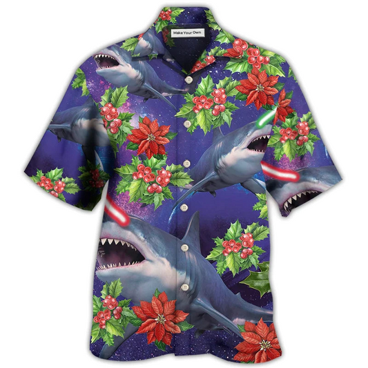 Hawaiian Shirt / Adults / S Shark Funny With Xmas Amazing Style - Hawaiian Shirt - Reefox