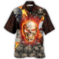 Hawaiian Shirt / Adults / S Skull Lava On Fire - Hawaiian Shirt - Reefox