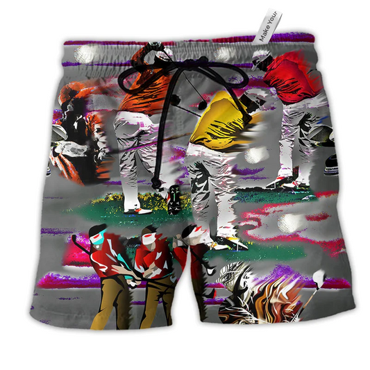 Beach Short / Adults / S Golf Life Is A Game But Golfis Serious Color - Beach Short Reefox - Owls Matrix LTD