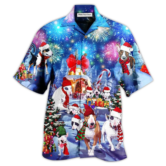 Hawaiian Shirt / Adults / S Bully Dog Merry Christmas - Hawaiian Shirt - Reefox