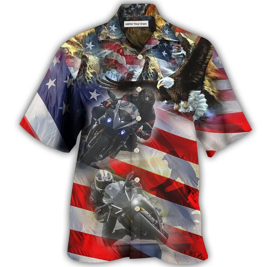 Hawaiian Shirt / Adults / S Motorcycle Independence Day - Hawaiian Shirt - Reefox