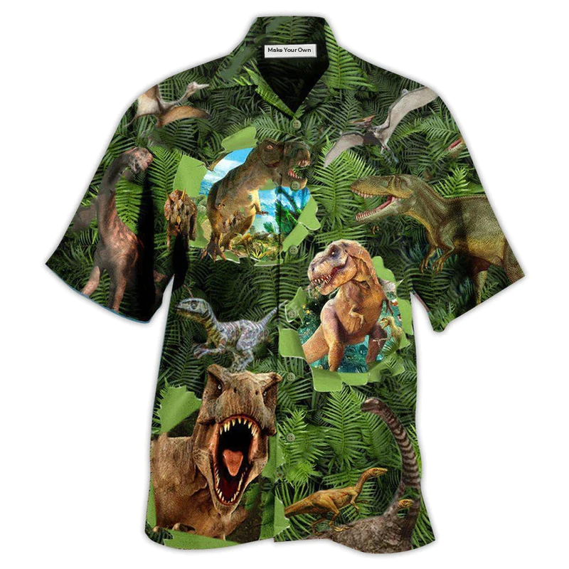 Hawaiian Shirt / Adults / S Dinosaur Let The World Hear You Strong Roar - Hawaiian Shirt - Reefox