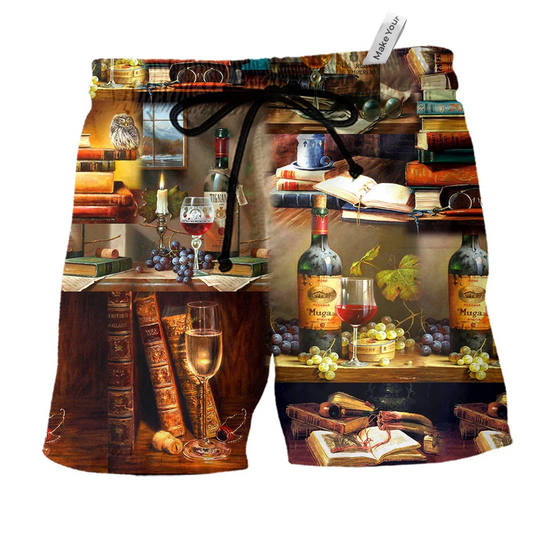 Beach Short / Adults / S Book And The Smell Of Fine Drink - Beach Short Reefox - Owls Matrix LTD