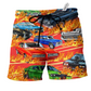 Beach Short / Adults / S Car On Fire Amazing Style - Beach Short Reefox - Owls Matrix LTD