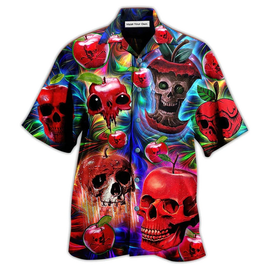 Hawaiian Shirt / Adults / S Skull Love Apple - Hawaiian Shirt - Reefox