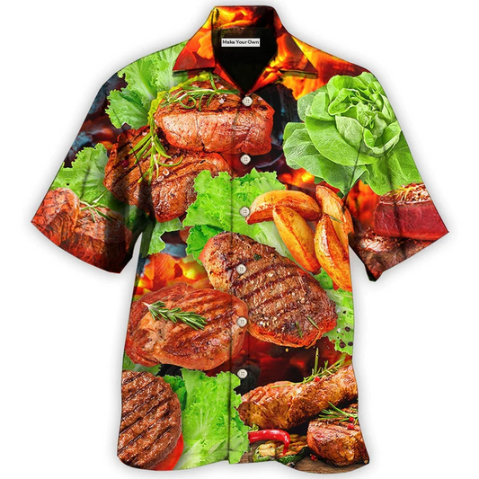 Hawaiian Shirt / Adults / S BBQ Beefsteak Salad - Hawaiian Shirt - Reefox