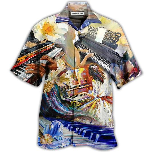 Hawaiian Shirt / Adults / S Piano Music Love Piano Forever - Hawaiian Shirt - Reefox