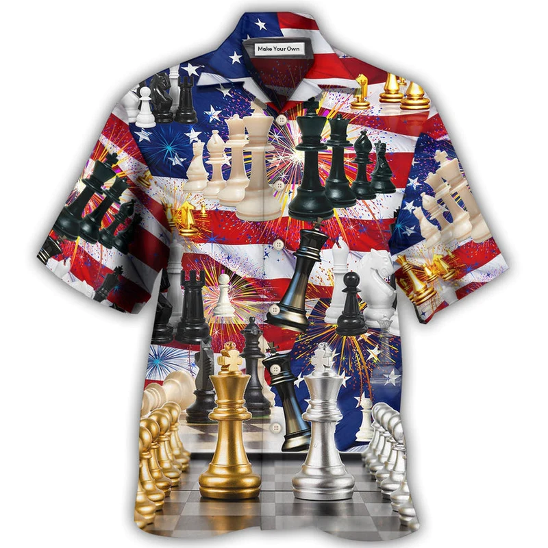Hawaiian Shirt / Adults / S Chess And Firework Independence Day - Hawaiian Shirt - Reefox