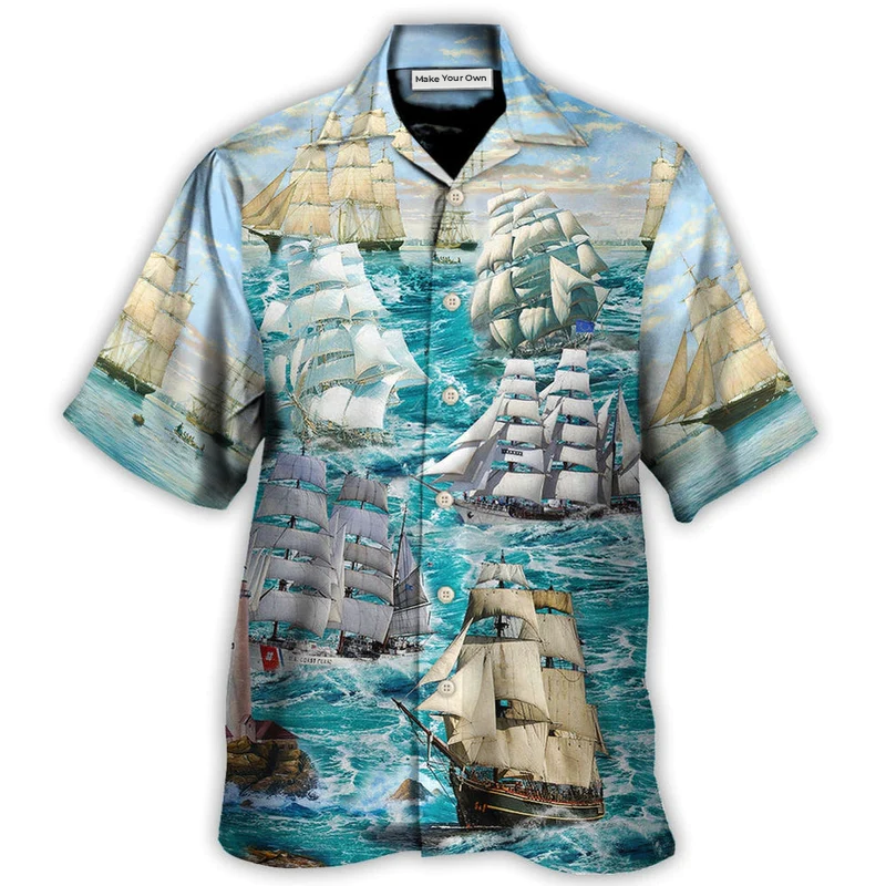 Hawaiian Shirt / Adults / S Sail Flying Cloud Under Sea - Hawaiian Shirt - Reefox