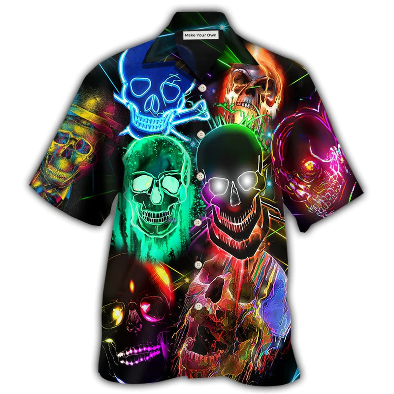 Hawaiian Shirt / Adults / S Skull Glowing - Hawaiian Shirt - Reefox