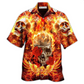 Hawaiian Shirt / Adults / S Skull Flaming Rose - Hawaiian Shirt - Reefox
