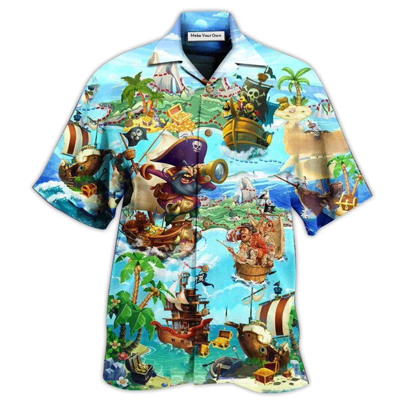 Hawaiian Shirt / Adults / S Pirate It Is Time Of Treasure Hunting - Hawaiian Shirt - Reefox