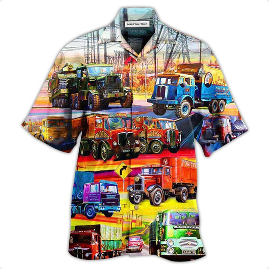 Hawaiian Shirt / Adults / S Truck Street Driver Life Is A Journey Enjoy The Ride - Hawaiian Shirt - Reefox