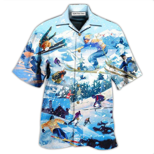 Hawaiian Shirt / Adults / S Snowboarding It's Only Cold If You're Standing Still - Hawaiian Shirt - Reefox
