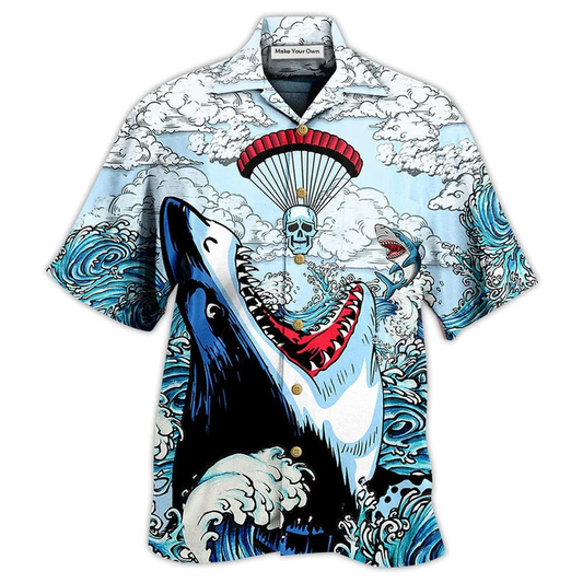 Hawaiian Shirt / Adults / S Shark Love Skull Style - Hawaiian Shirt - Reefox