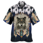 Hawaiian Shirt / Adults / S Native Wolf Feathers Dark Style - Hawaiian Shirt - Reefox