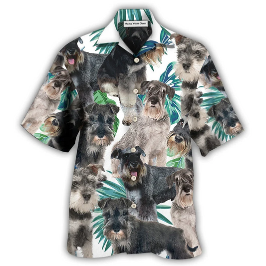 Hawaiian Shirt / Adults / S Schnauzer Dog Tropical Leaf Cool - Hawaiian Shirt - Reefox
