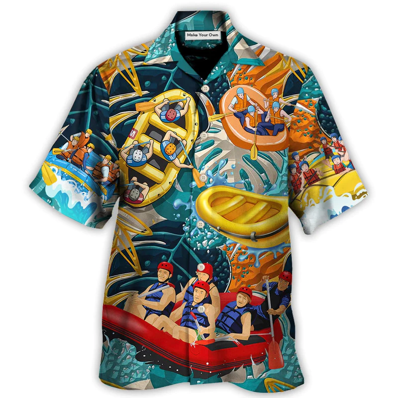Water Rafting River Rafting Team Lover Tropical Style - Hawaiian Shirt - Reefox