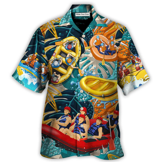 Water Rafting River Rafting Team Lover Tropical Style - Hawaiian Shirt - Reefox