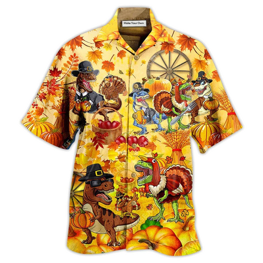 Hawaiian Shirt / Adults / S Dinosaur Lovely Autumn - Hawaiian Shirt - Reefox