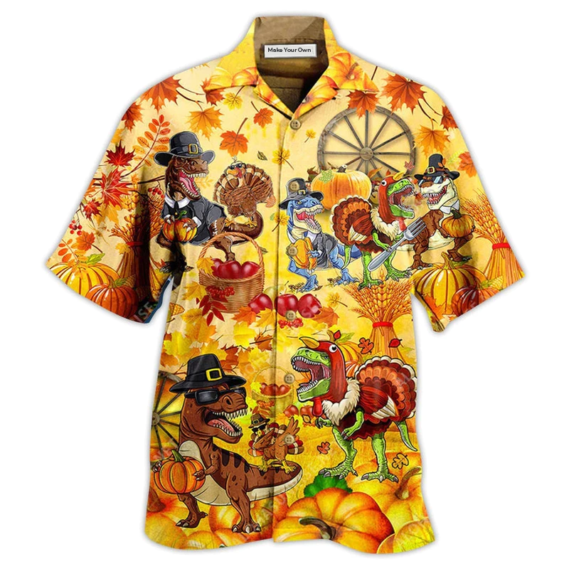 Hawaiian Shirt / Adults / S Dinosaur Lovely Autumn - Hawaiian Shirt - Reefox