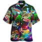 Hawaiian Shirt / Adults / S Turtle Neon Light Merry Christmas Lovely - Hawaiian Shirt - Reefox