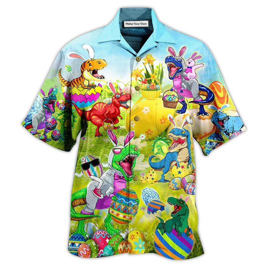 Hawaiian Shirt / Adults / S Easter Dinosaurs T-Rexes Wanna Joint Eggs - Hawaiian Shirt - Reefox