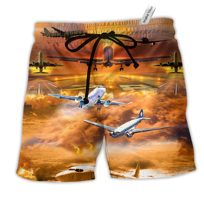 Beach Short / Adults / S Fly Life Is A Journey Enjoy The Flight Airplane - Beach Short Reefox - Owls Matrix LTD