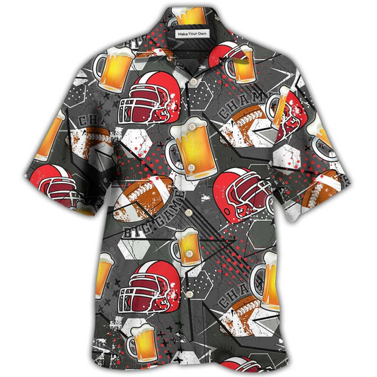 Hawaiian Shirt / Adults / S Beer I Like Beer And Rugby And Maybe 3 People - Hawaiian Shirt - Reefox
