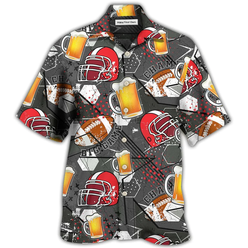 Hawaiian Shirt / Adults / S Beer I Like Beer And Rugby And Maybe 3 People - Hawaiian Shirt - Reefox