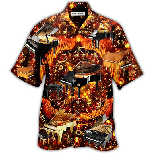 Hawaiian Shirt / Adults / S Piano Music Piano Is My Soul - Hawaiian Shirt - Reefox