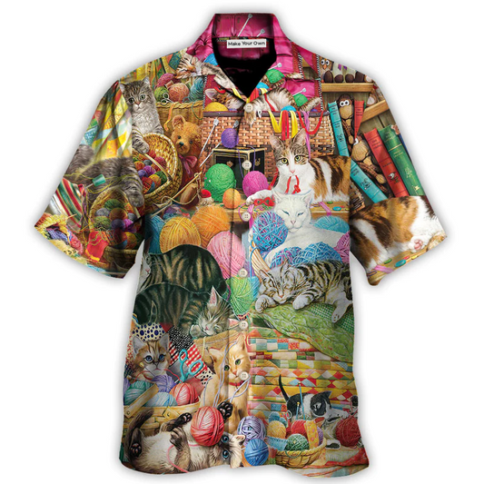 Cat Knitting Is Kinda My Thing - Hawaiian Shirt - Reefox