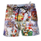 Beach Short / Adults / S Christmas Oh Santa Claus Gnomes Snow - Beach Short Reefox - Owls Matrix LTD