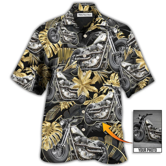 Hawaiian Shirt / Adults / S Bobber Motorcycle Tropical Vibe Custom Photo - Hawaiian Shirt - Reefox