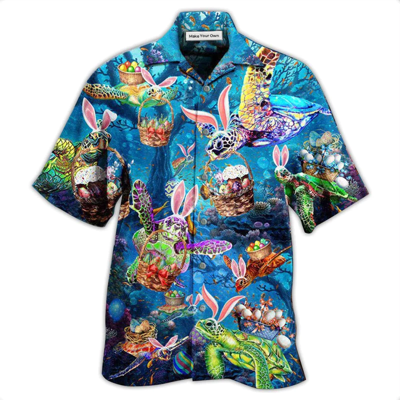 Hawaiian Shirt / Adults / S Turtle Wishing You A Turtley Awesome Easter - Hawaiian Shirt - Reefox