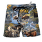 Beach Short / Adults / S Moose Make Me Happy - Beach Short Reefox - Owls Matrix LTD