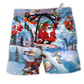 Beach Short / Adults / S Christmas Close To Heaven Down To Earth Snowboarding - Beach Short Reefox - Owls Matrix LTD