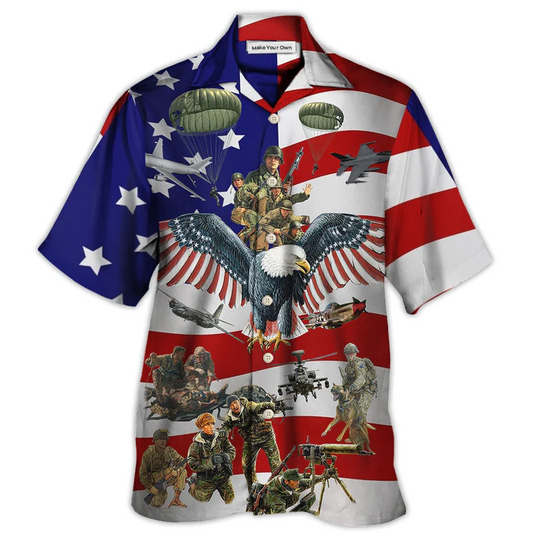 Hawaiian Shirt / Adults / S Veteran We Always Remember You With Flag Background - Hawaiian Shirt - Reefox