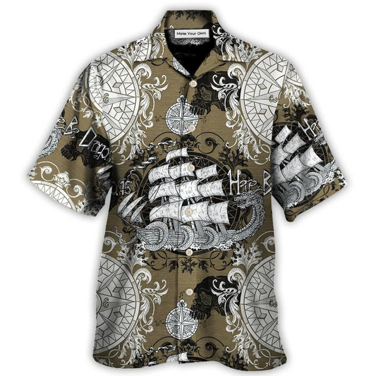 Hawaiian Shirt / Adults / S Dragon Old Ship Vintage Anchor Sea Life - Hawaiian Shirt - Reefox