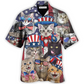 Hawaiian Shirt / Adults / S Cat Independence Day Funny - Hawaiian Shirt - Reefox