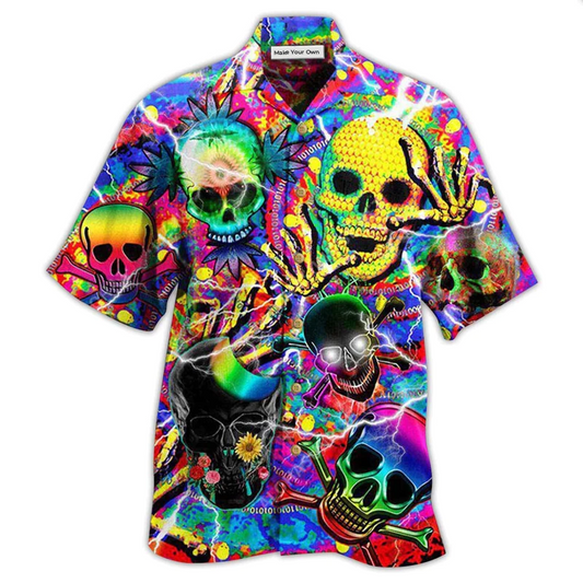 Hawaiian Shirt / Adults / S Skull Sweet Skull Say Hi - Hawaiian Shirt - Reefox