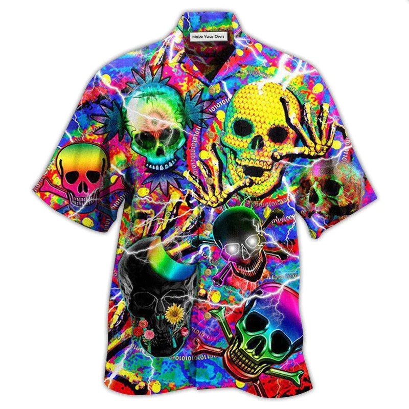 Hawaiian Shirt / Adults / S Skull Sweet Skull Say Hi - Hawaiian Shirt - Reefox