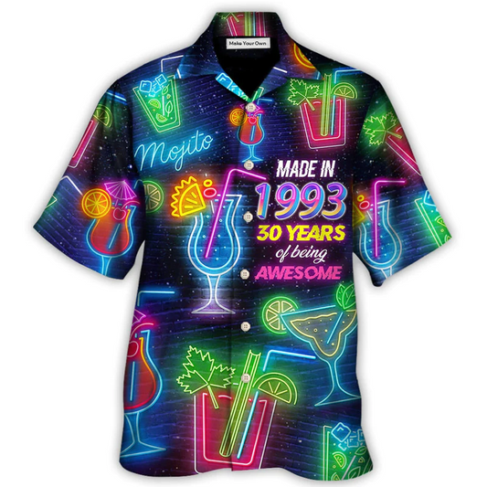 Cocktail Drinking Cocktail Made In 1993 Neon Style - Hawaiian Shirt - Reefox