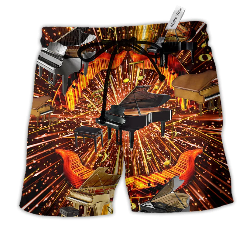 Beach Short / Adults / S Music Piano Is My Soul - Beach Short Reefox - Owls Matrix LTD