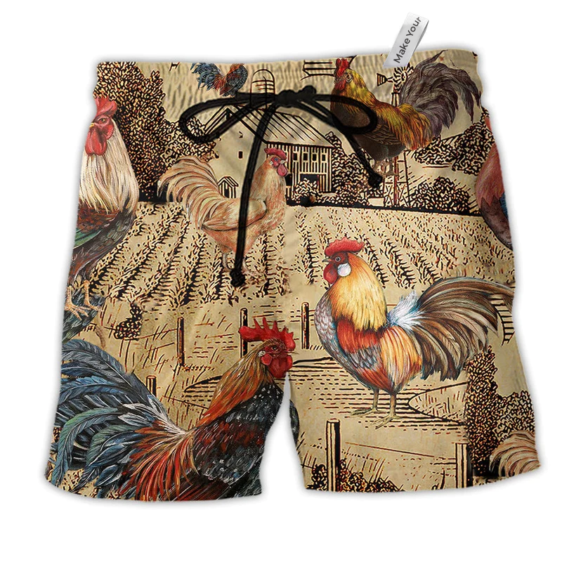 Beach Short / Adults / S Chicken Farm Love Vintage - Beach Short Reefox - Owls Matrix LTD