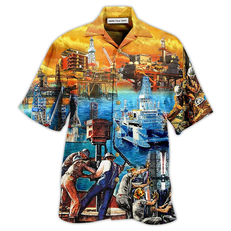 Hawaiian Shirt / Adults / S Oil Field Drill Till It Squirts Oil Field - Hawaiian Shirt - Reefox