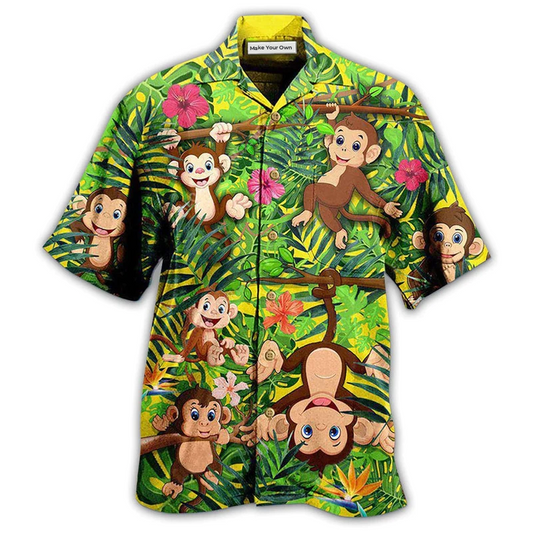 Hawaiian Shirt / Adults / S Monkey Animals Are My Spirit - Hawaiian Shirt - Reefox