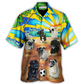 Hawaiian Shirt / Adults / S Soccer Beach Sports Pug Dog Beach - Hawaiian Shirt - Reefox